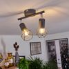 hofstein Deckenleuchte »Borio« Deckenlampe aus Metall in Grau/Chromfarben, ohne Leuchtmittel, m. verstellbaren Schirmen in Gitter-Optik u. Lichteffekt, E14 Bild 4