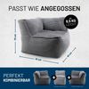 Lumaland Modulares Eckteil Links - Cord-Reihe | Indoor Sitzsack mit Softer Struktur, ideal Sofa Modulen & zum Pouf | Bean Bag mit Füllung - für Wohnzimmer & Co. - 81 x 81 x 70 cm Bild 2