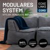 Lumaland Modulares Eckteil Links - Cord-Reihe | Indoor Sitzsack mit Softer Struktur, ideal Sofa Modulen & zum Pouf | Bean Bag mit Füllung - für Wohnzimmer & Co. - 81 x 81 x 70 cm Bild 3