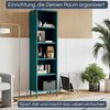 Bücherregal Metall MARIO - 5 Ebenen, Industrie-Design | Standregal Stahl Metallregal Büro Wohnzimmer Arbeitszimmer, 180x50x35cm Türkis Bild 3