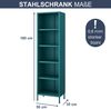 Bücherregal Metall MARIO - 5 Ebenen, Industrie-Design | Standregal Stahl Metallregal Büro Wohnzimmer Arbeitszimmer, 180x50x35cm Türkis Bild 2