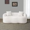 OKWISH Sofa Ecksofa Loungesofa, Gebogenes Zweisitzer-Sofa mit Armlehnen & 2 Kissen 1 Teile Bild 3
