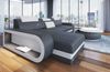 Ecksofa Berlin L Form - Büffelleder - grau-weiß - Links Bild 3