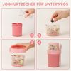 Bugucat 2in1 Müslibecher to Go 560ml+310ml Blau Rosa 2er Set Bild 4