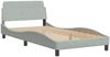 vidaXL Bett mit Matratze "Hanko" Hellgrau 100x200 cm Samt 3208580 Bild 4