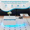 JYMTOM Couchtisch mit 2 Schuladen und klappbare Tischpaltte, moderner Sofatisch, aus MDF L100cm*B50cm*H35cm (klappbar und Schubladen, weiß) Bild 2