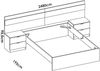 Dmora Doppelbett Haima, Struktur des Container-Betts, Sommier mit Verkleidung, Matratzenhalterstruktur, 267x205 h96 cm, Eiche und Weiß Bild 3