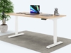 Desktopia Pro X - Elektrisch höhenverstellbarer Schreibtisch / Ergonomischer Tisch mit Memory-Funktion, Buche, Gestell Weiß, 160x80 cm