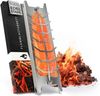NewHabitat 2x Flammlachsbrett Edelstahl 59,5 × 17,5 cm – drehbar, spülmaschinenfest, mit Rezeptanleitung – für Feuerschale & Grill Bild 2
