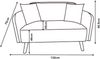2-Sitzer Sofa Midt 132x70x81 cm Cord Blau [en. casa] Bild 2