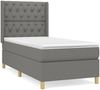vidaXL Boxspringbett mit Matratze Stoff Dunkelgrau 80x200 cm, Härtegrad: H2 [3132186] Bild 2