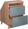 Dachschrägenschrank Rion Blau-Grau 60 x 81.6 cm mit 2 Schubladen, Schrankkorpus 60 cm Tiefe Vicco Bild 4