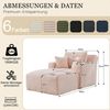 1-Sitzer Chaiselongue Sofa H 82 x T 100 x B 166 cm aus Cord in Pink, als Relaxsessel und Schlafsofa nutzbar Bild 4