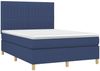vidaXL Boxspringbett mit Matratze & LED Blau 140x200 cm Stoff 3135603 Bild 3