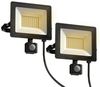 HOMCOM Außen-Stehlampe 50W 5500LM 6000K IP65, mit 3 Lichtmodi, Kabel, Dimmfunktion, Sensorgesteuert, Tageslichtweiß, 2er Set Baustrahler Bild 2