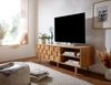 Lowboard Holz Eiche-Dekor 160 x 51 x 40 cm TV-Kommode mit zwei Türen, Design TV-Schrank Hoch, Fernsehtisch Fernsehschrank Modern, Fernsehkommode Wohnzimmer Bild 3