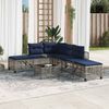 vidaXL 3-teiliges Ecksofa-Set für den Garten mit Kissen, grau, Polyrattan 365450 Bild 3