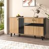 Sideboard 140x78,5x41 cm – modernes Design aus Holz und Schwarz mit Stauraum Bild 4