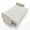Wohnero 24 Delle Premium Schlafsofa 221x93 cm mit Bettkasten & DL-Funktion – 191x142 cm Liegefläche, 3-Sitzer Sofa mit Bonellfeder - Creme Bild 3