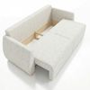 Wohnero 24 Delle Premium Schlafsofa 221x93 cm mit Bettkasten & DL-Funktion – 191x142 cm Liegefläche, 3-Sitzer Sofa mit Bonellfeder - Creme Bild 4