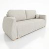 Wohnero 24 Delle Premium Schlafsofa 221x93 cm mit Bettkasten & DL-Funktion – 191x142 cm Liegefläche, 3-Sitzer Sofa mit Bonellfeder - Creme Bild 2
