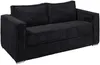 Vente-unique - LORETO Sofa SamtStoff Schwarz - B 223 cm95 cm x H 90 cm x L 215 cm Bild 3