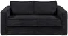 Vente-unique - LORETO Sofa SamtStoff Schwarz - B 223 cm95 cm x H 90 cm x L 215 cm Bild 2