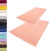 Lavea 2er Set Badematte 50x80 cm – rutschfeste, Waschbare Badematten aus 100% Baumwolle, Frottierserie Elena – Saugstark, Strapazierfähig und Zeitlos – Ideal für Badezimmer, Dusche - Pastellrosa Bild 4