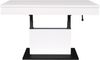Couchtisch >Lift< höhenverstellbar bis 77cm, weiss / schwarz - 110x58/77x60cm (BxHxT) Bild 1