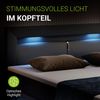 Juskys Boxspringbett Norfolk 140x200 cm – LED Beleuchtung, Bonell-Matratzen, Topper & Kunstleder – 66 cm Komforthöhe – schwarz – Bett Doppelbett Bild 3