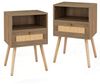 COSTWAY Nachttisch (2-St), Beistelltisch Rattan, mit Schublade, 40 x 30 x 60,5 cm Bild 4