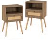 COSTWAY Nachttisch (2-St), Beistelltisch Rattan, mit Schublade, 40 x 30 x 60,5 cm Bild 5