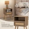 COSTWAY Nachttisch (2-St), Beistelltisch Rattan, mit Schublade, 40 x 30 x 60,5 cm Bild 3