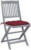 vidaXL Klappbare Gartenstühle 4 Stk. mit Kissen Massivholz Akazie 3064587 Bild 2