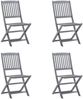 vidaXL Klappbare Gartenstühle 4 Stk. mit Kissen Massivholz Akazie 3064587 Bild 3
