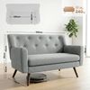 Sofa ARNE Cord 2-Sitzer - 120 x 74 x 81 cm, Cord, Grau | Couch Loungesofa für Wohnzimmer Schlafzimmer Leseecke Bild 2