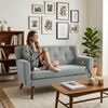 Sofa ARNE Cord 2-Sitzer - 120 x 74 x 81 cm, Cord, Grau | Couch Loungesofa für Wohnzimmer Schlafzimmer Leseecke Bild 4