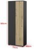 Garderoben-Set Rosario Version 1 mit Lamellen, Kleiderschrank mit Polsterplatten und Schuhschrank (Schwarz / Eiche Artisan, Trinity 03), 185 x 40 x 140 cm Bild 5