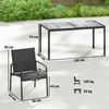 7-teiliges Gartenmöbelset mit 6 atmungsaktiven Texteline-Stühlen und einem Couchtisch in Holzoptik, Schwarz Bild 5