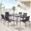 7-teiliges Gartenmöbelset mit 6 atmungsaktiven Texteline-Stühlen und einem Couchtisch in Holzoptik, Schwarz Bild 4
