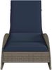 vidaXL Sonnenliege mit Auflage Grau 60x205x73 cm Poly Rattan 368284 Bild 4