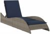 vidaXL Sonnenliege mit Auflage Grau 60x205x73 cm Poly Rattan 368284 Bild 2