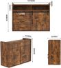 HOMAVO Sideboard HG1 Mit Schiebetüren 107cm Für Wohnbereiche, Vintage Braun Bild 5