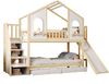 Etagenbett 90x200 cm mit Rutsche, Hausbett Kinderbett mit Stauraum, Schubladen und Leiter, Weiß Holzoptik Bild 5