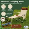 Coemo 2er Set Tragbarer Liegestuhl, Campingliege mit Getränkehalter Beige Bild 2