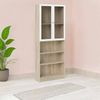 Dmora Bücherregal Chedeng, Büroregal, Mobiler Buchhalter, Bücherbrett, 79x28 h203 cm, Eiche und Weiß Bild 2