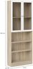 Dmora Bücherregal Chedeng, Büroregal, Mobiler Buchhalter, Bücherbrett, 79x28 h203 cm, Eiche und Weiß Bild 3