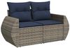 vidaXL 5-teiliges Gartensofa-Set mit Kissen, grau, Polyrattan 3221370 Bild 3
