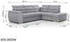 Ecksofa Schlafsofa Sofa PASCARA in Stoff Esito Braun Ottomane Links Bild 4