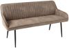 LebensWohnArt Sitzbank Elegante Sitzbank MILAN ca. 160cm Mikrofaser taupe Armlehnen Bild 3